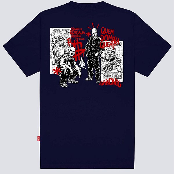Camiseta Chronic Quem Domina Quem Original Oversized Azul
