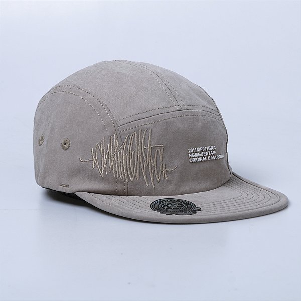 Bone Five Panel Chronic Aba Flexivel Bordado Bege