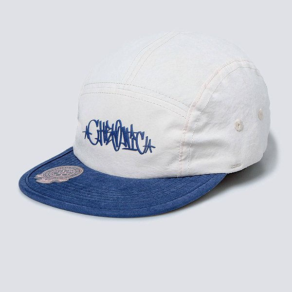 Boné Five Panel Chronic Tag Bigwogs Logo - Off White-Azul - Aba Flexível
