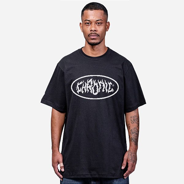 Camiseta Chronic Tag Chamas Original Preto