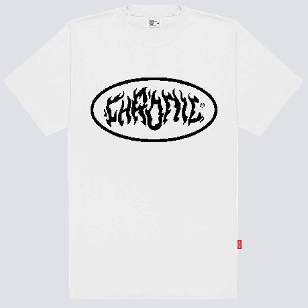 Camiseta Chronic Tag Chamas Original Branco
