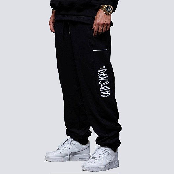 Calça Moletom Chronic  Original Preto com Logo Bordado