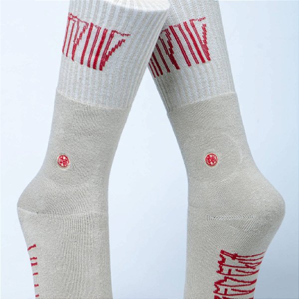 Meia Cano Alto Chronic Caqui Logo Grafite Algodão Original