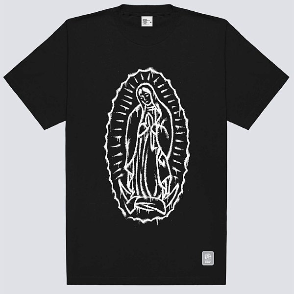Camiseta Chronic Faith Guardalupe Plus Size Original Preto