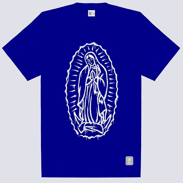 Camiseta Chronic Faith Guardalupe Plus Size Original Azul