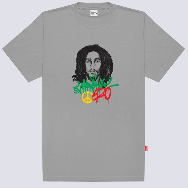 Camiseta Chronic Bob Marley Plus Size Original Cinza