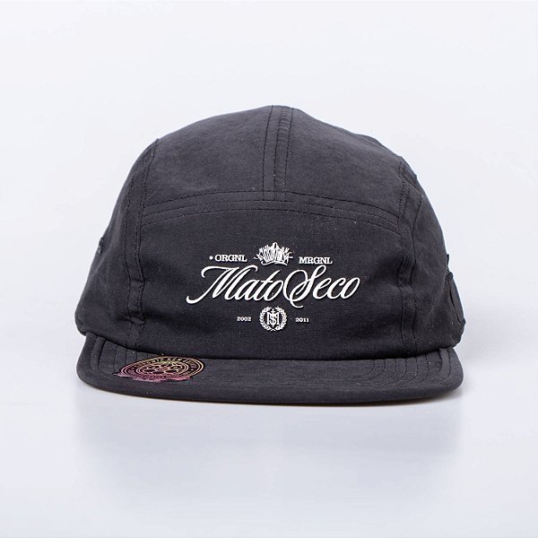 Bone Five Panel Mato Seco Chronic Aba Flexivel Original Preto
