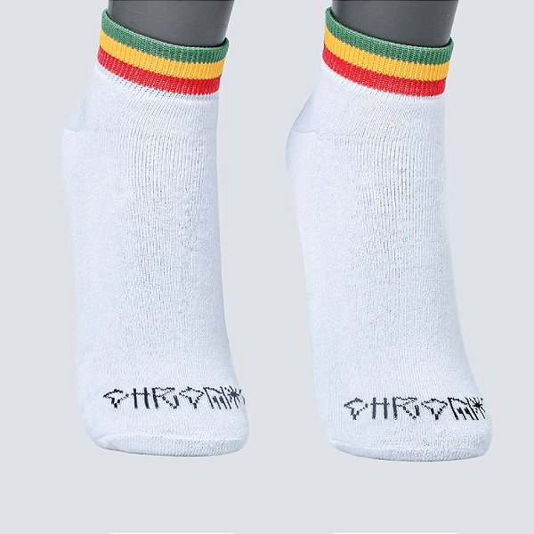 Meia Chornic Soquete Cano Baixo Reggae Branca