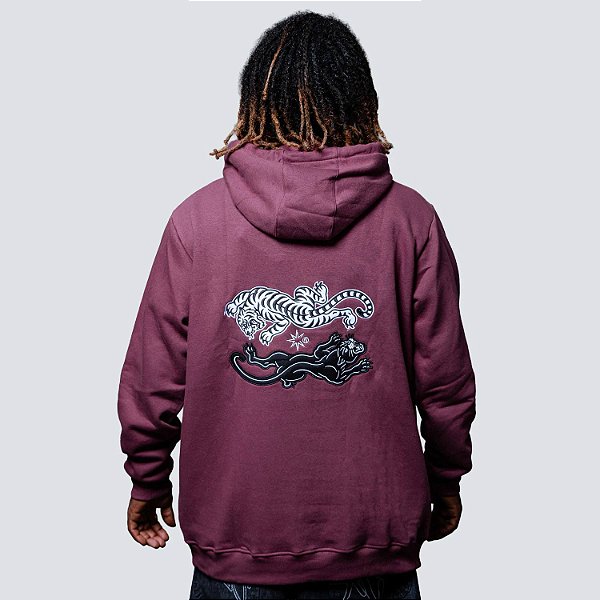 Blusa Moletom Canguru Chronic Old School Vinho Original