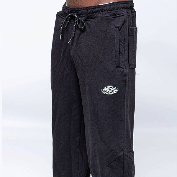 Calça Moletom Chronic Original Preto Patch Emborrachado