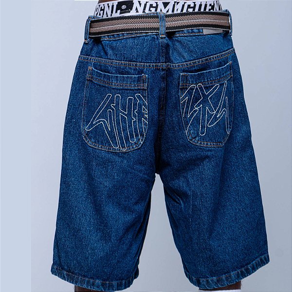Bermuda Jeans Jorts Chronic Original Azul Marinho