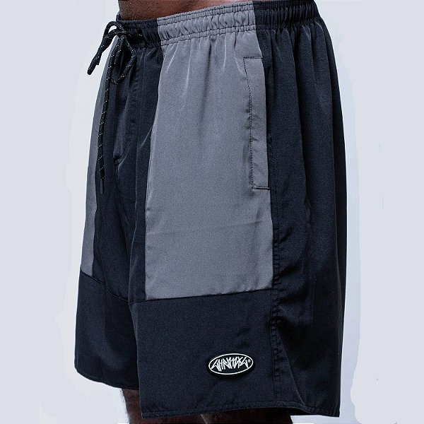 Bermuda Chronic Patch Emborrachado Preto c Cinza