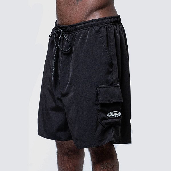 Bermuda Chronic Cargo Streetwear Preta Original