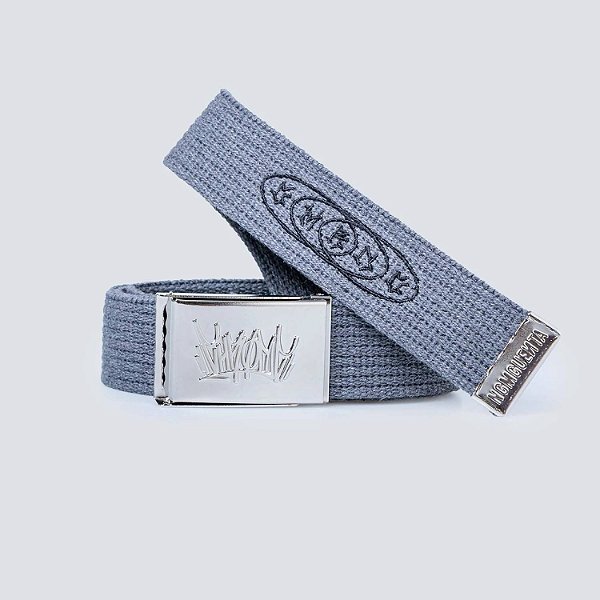 Cinto Chronic Fivela de Metal Logo Oval Bordado Cinza