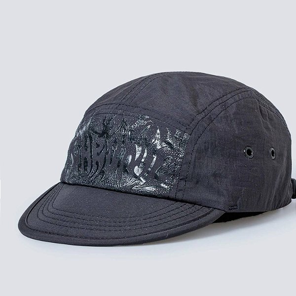 Bone Chronic Dark Flames Preto Aba Curta Preto