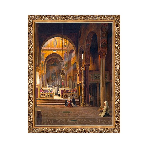 Interior da Capella Palatina em Palermo, Itália