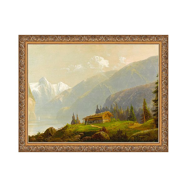 Cabana de montanha de paisagem alpina
