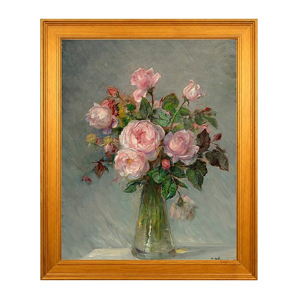 Rosas em um vaso de vidro
