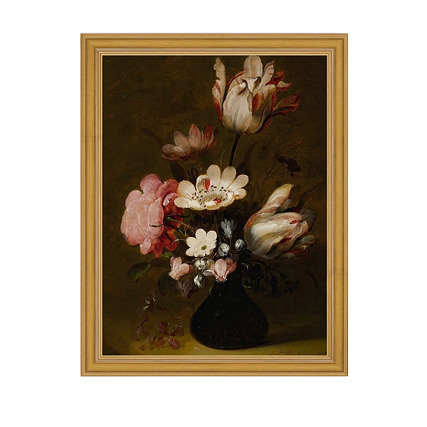 Natureza morta com tulipas, peônias, anêmonas