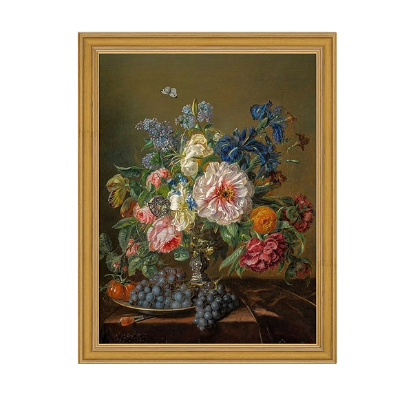 Natureza-morta com peônias, rosas, tulipas e ranúnculos