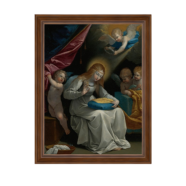 A Virgem Costurando, Acompanhada por Quatro Anjos