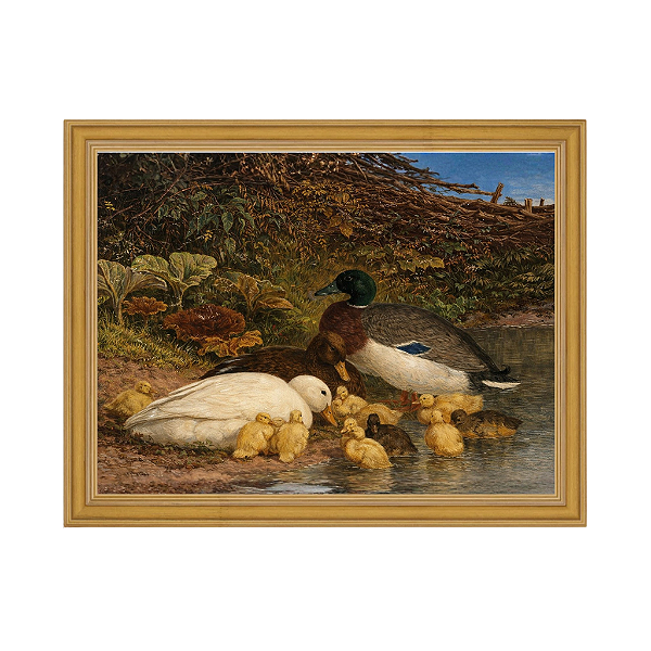 Patos e patinhos junto a um lago (1861)
