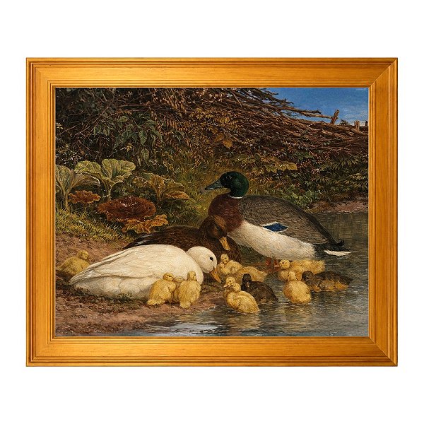 Patos e patinhos junto a um lago (1861)