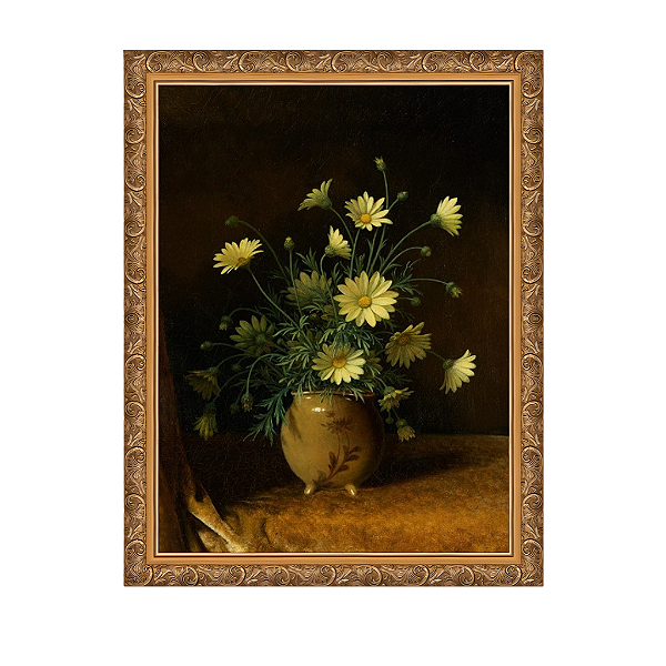 Margaridas amarelas em uma tigela marrom