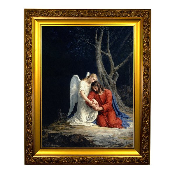 Um anjo consolando Jesus antes de sua prisão no Jardim do Getsêmani