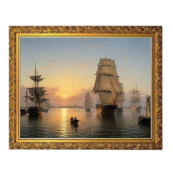 Porto de Boston, com a cidade ao fundo (c. 1846-1847)