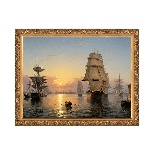 Porto de Boston, com a cidade ao fundo (c. 1846-1847)