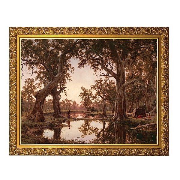 Sombras da tarde, remanso do rio Murray, Austrália do Sul (1880)