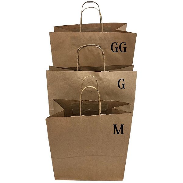 Sacola Papel Kraft Tamanho  G 33X24X10 com 100 Unidades