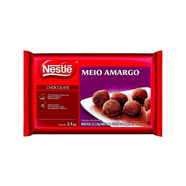 Chocolate Nestle Meio Amargo - Barra 2,1kg