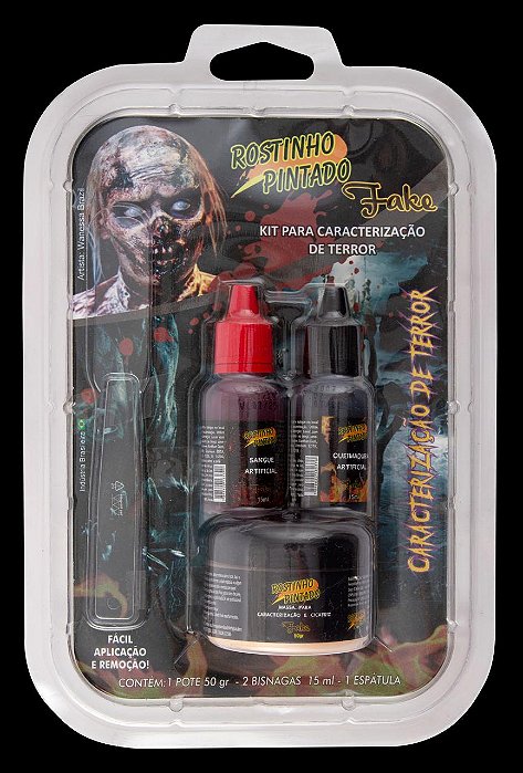 Kit Para Caracterização de Terror - Halloween - Rostinho Pintado