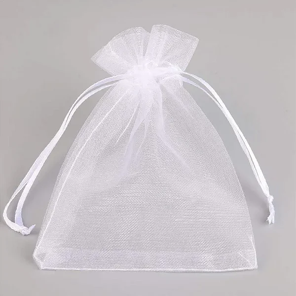 Saco de Organza Branco 9X12cm com 10 unidades - MC0014-A