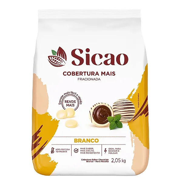 Cobertura Fracionada Mais Sabor Chocolate Branco 2,05kg SICAO