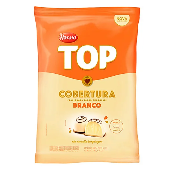 Cobertura de Chocolate Branco Top - Gotas 1,01Kg HARALD