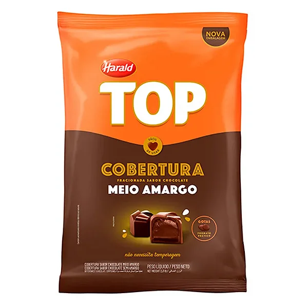 Cobertura de Chocolate Meio Amargo Top - Gotas 1,01Kg HARALD