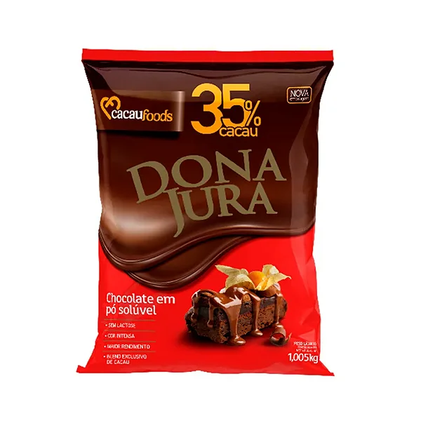 Chocolate em Pó Solúvel Dona Jura 35% 1.005KG CACAU FOODS