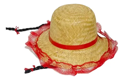CHAPEU C/ RENDA E TRANCA ADULTO - CORES SORTIDAS