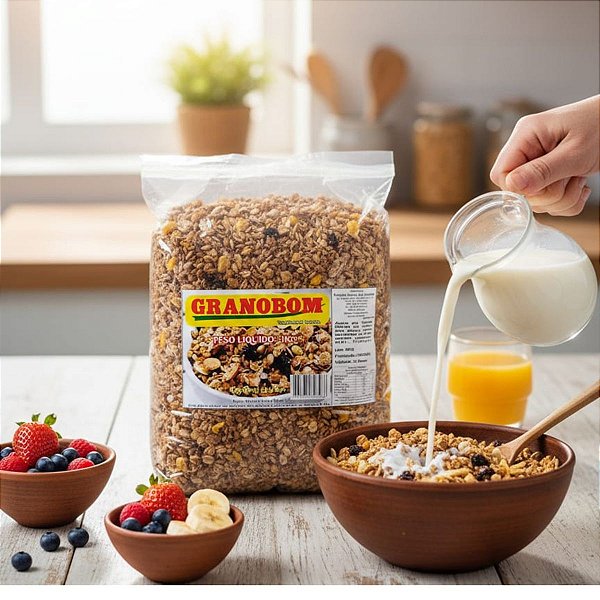 Granola Tradicional Granobom - Crocante e Nutritiva - 1kg