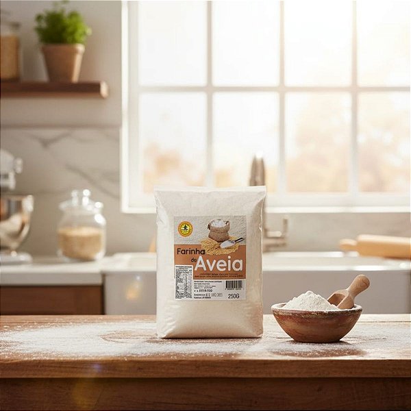 Farinha de Aveia Pura e Natural - Ingrediente Saudável para suas Receitas - 250g