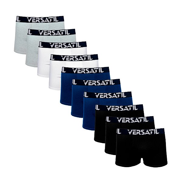 Kit com 10 Cuecas Boxer Cotton Rony Versátil Elegant