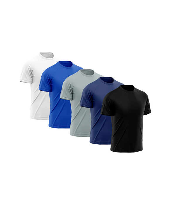 Kit 5 Camisetas Masculina Dry Fit Básica Lisa Proteção Solar UV Leblon
