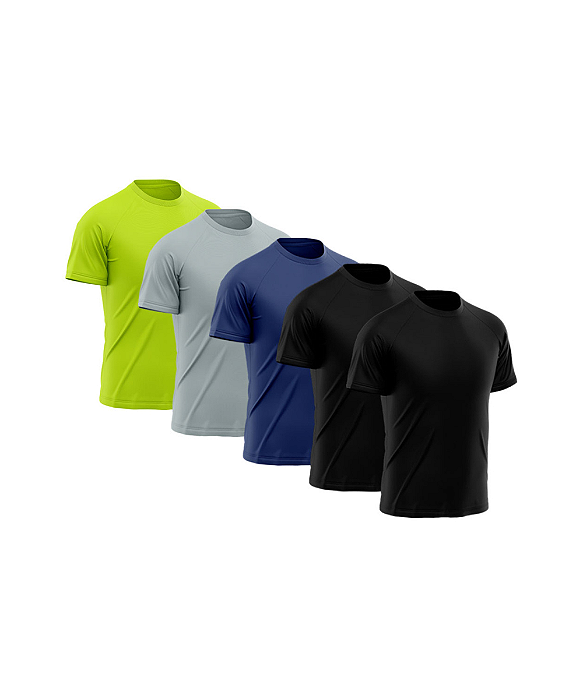 Kit 5 Camisetas Masculina Dry Fit Básica Lisa Proteção Solar UV Maragogi