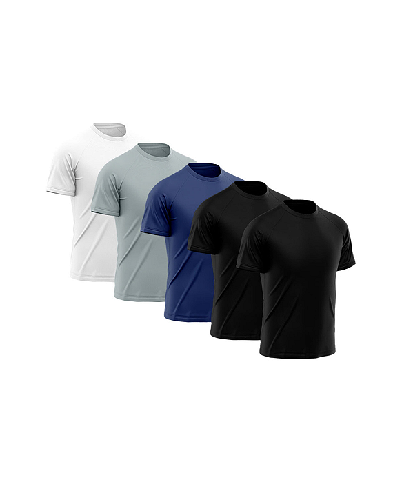 Kit 5 Camisetas Masculina Dry Fit Básica Lisa Proteção Solar UV Trancoso