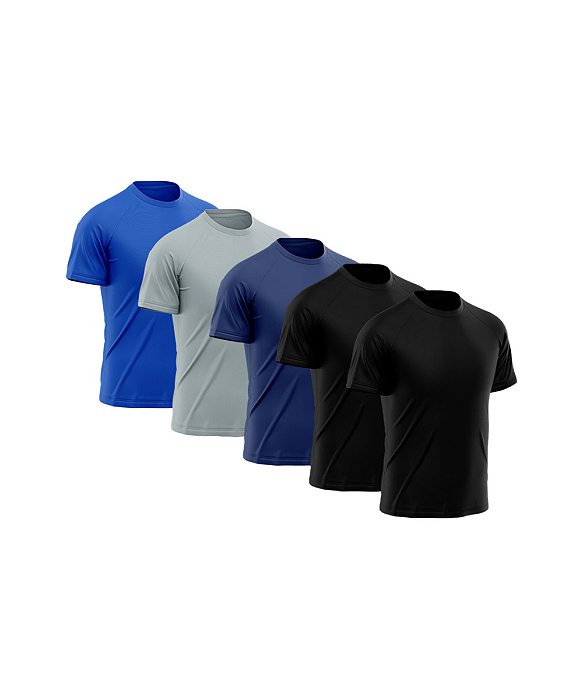 Kit 5 Camisetas Masculina Dry Fit Básica Lisa Proteção Solar UV Maresias