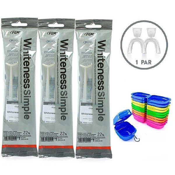 Clareador Dental Whiteness Simple 22% - 9 Un + 1 Par De Moldeira