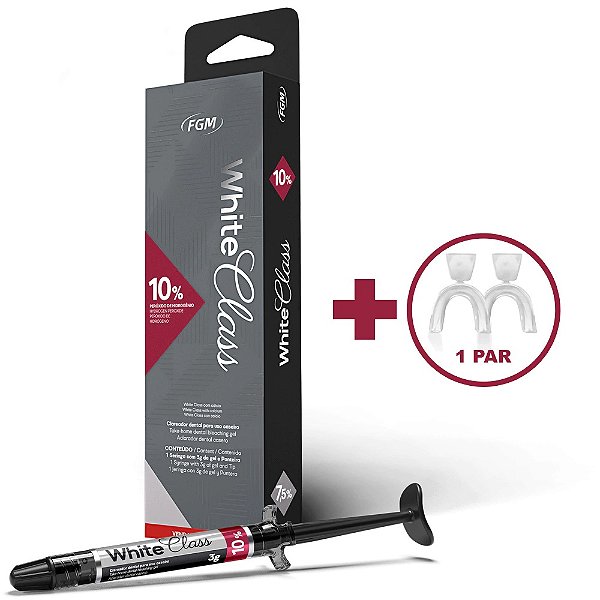 Clareador White Class 10% - 1 Un + 1 Par De Moldeira